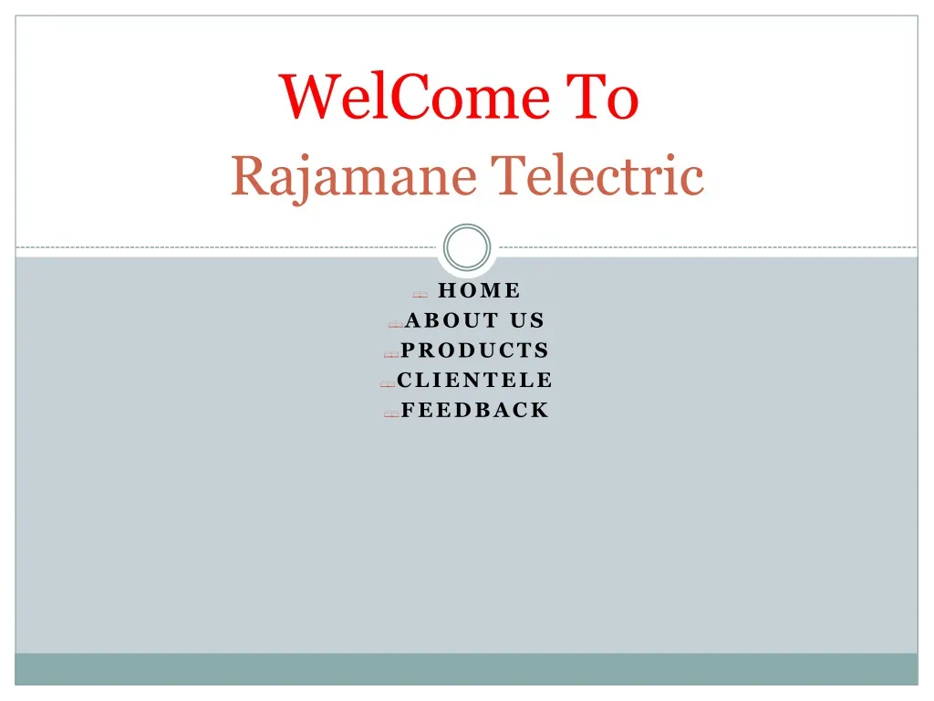 welcome to rajamane telectric