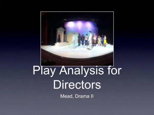 Play Analysis for Directors