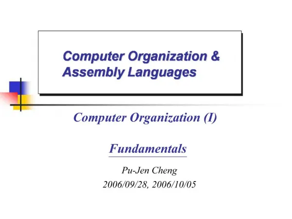 Computer Organization Assembly Languages