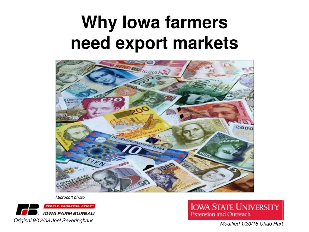 why iowa farmers need export markets