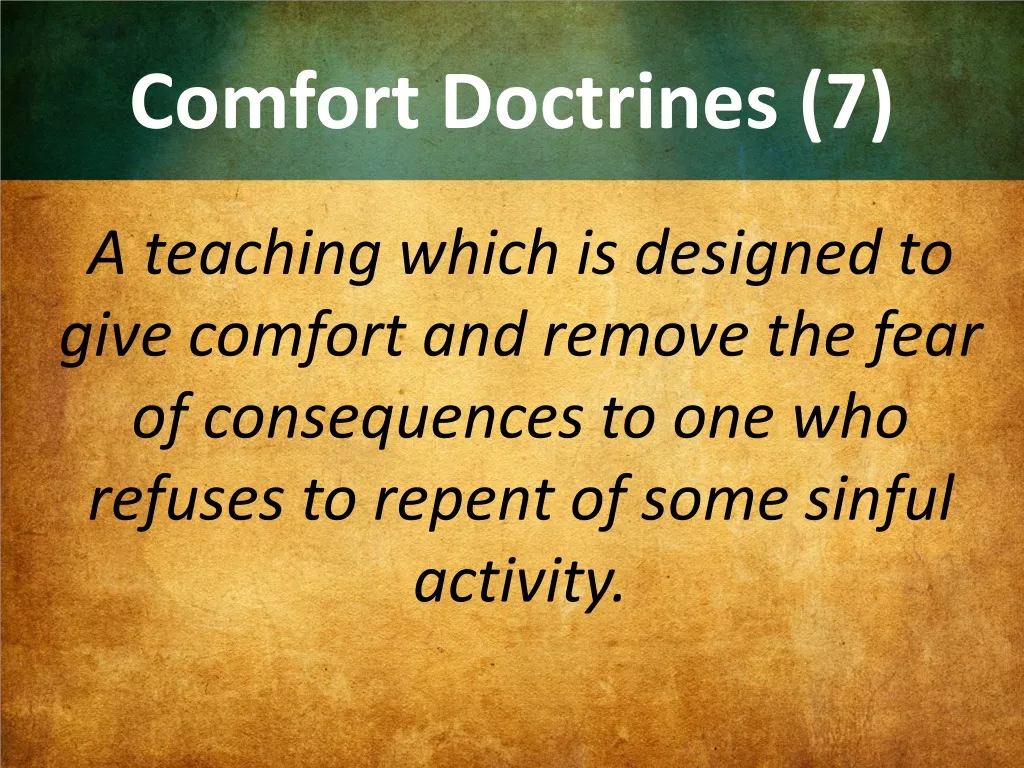 comfort doctrines 7