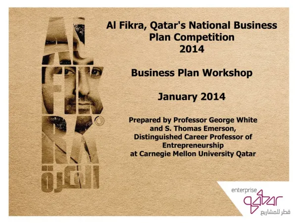 Al Fikra, Qatar's National Business Plan Competition 2014 Business Plan Workshop January 2014