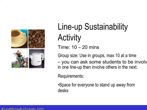 Line-up Sustainability Activity