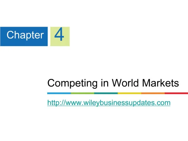 Competing in World Markets wileybusinessupdates
