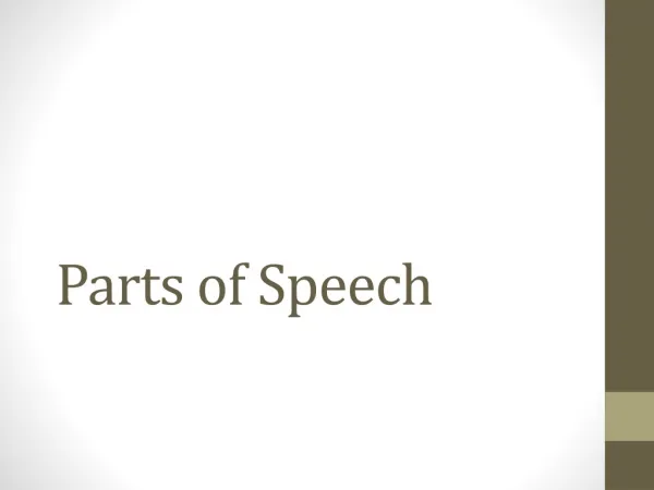 Parts of Speech