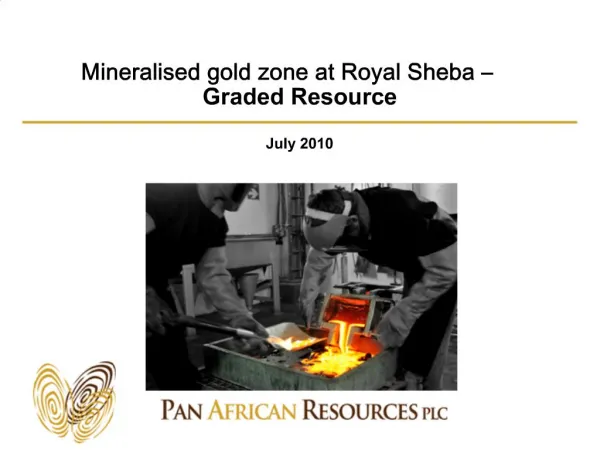 Mineralised gold zone at Royal Sheba Graded Resource