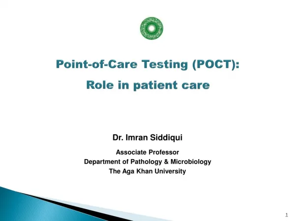 Point-of-Care Testing (POCT): Role in patient care