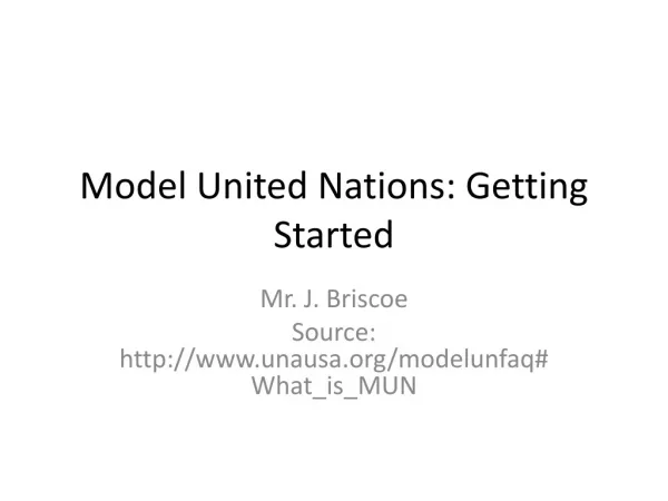 Model United Nations: Getting Started