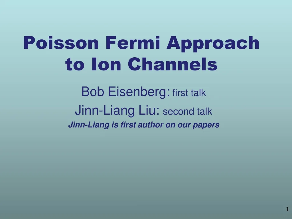 poisson fermi approach to ion channels