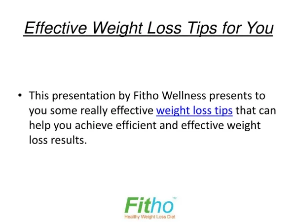 Effective Weight Loss Tips for You