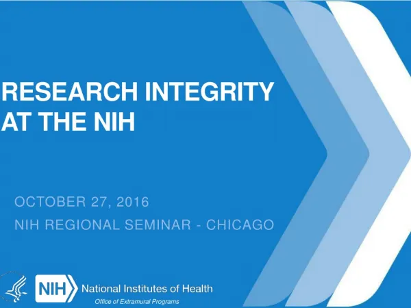 Research integrity at the nih