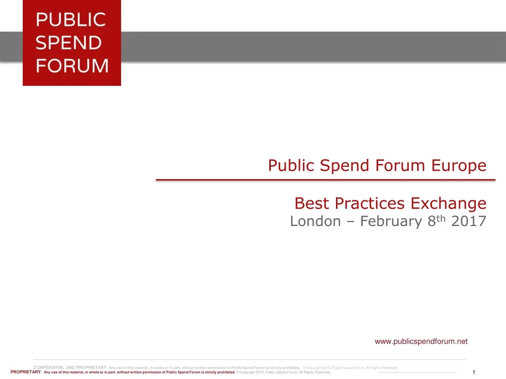 public spend forum europe best practices exchange london february 8 th 2017
