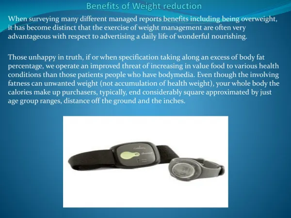 Benefits of Weight reduction