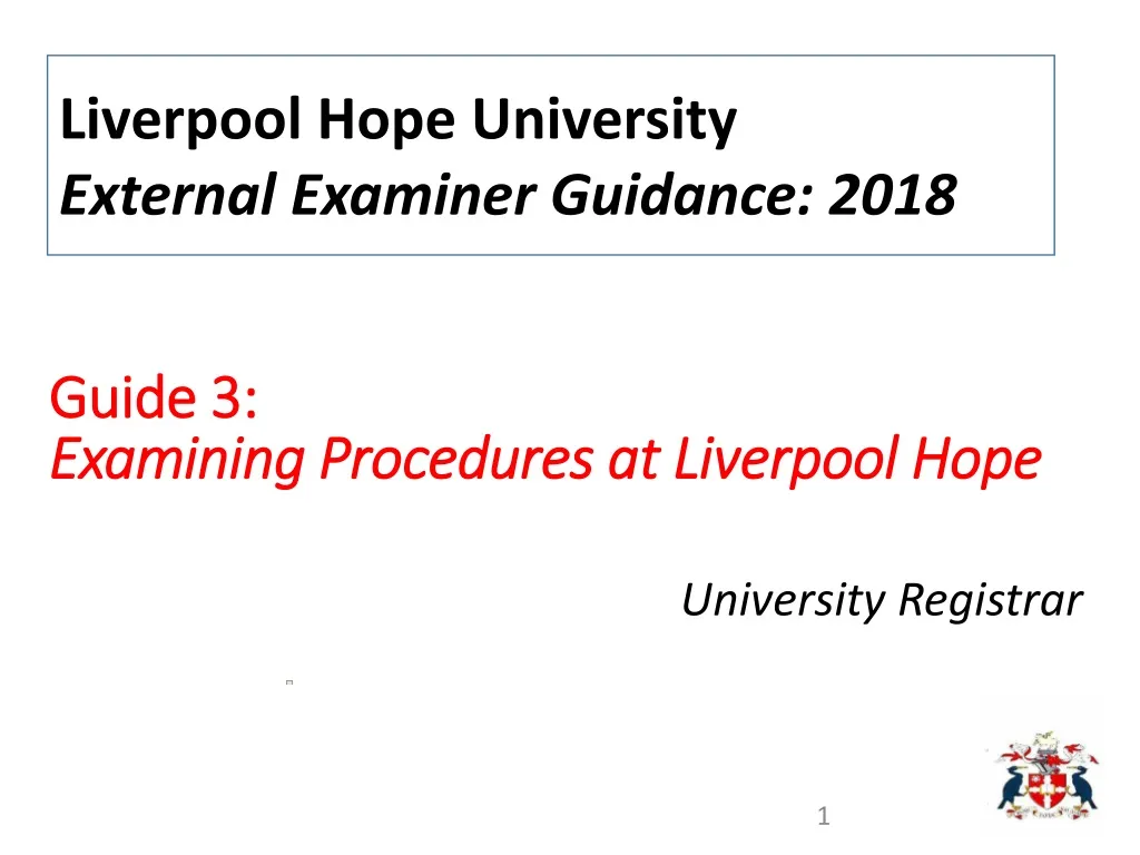 guide 3 examining procedures at liverpool hope