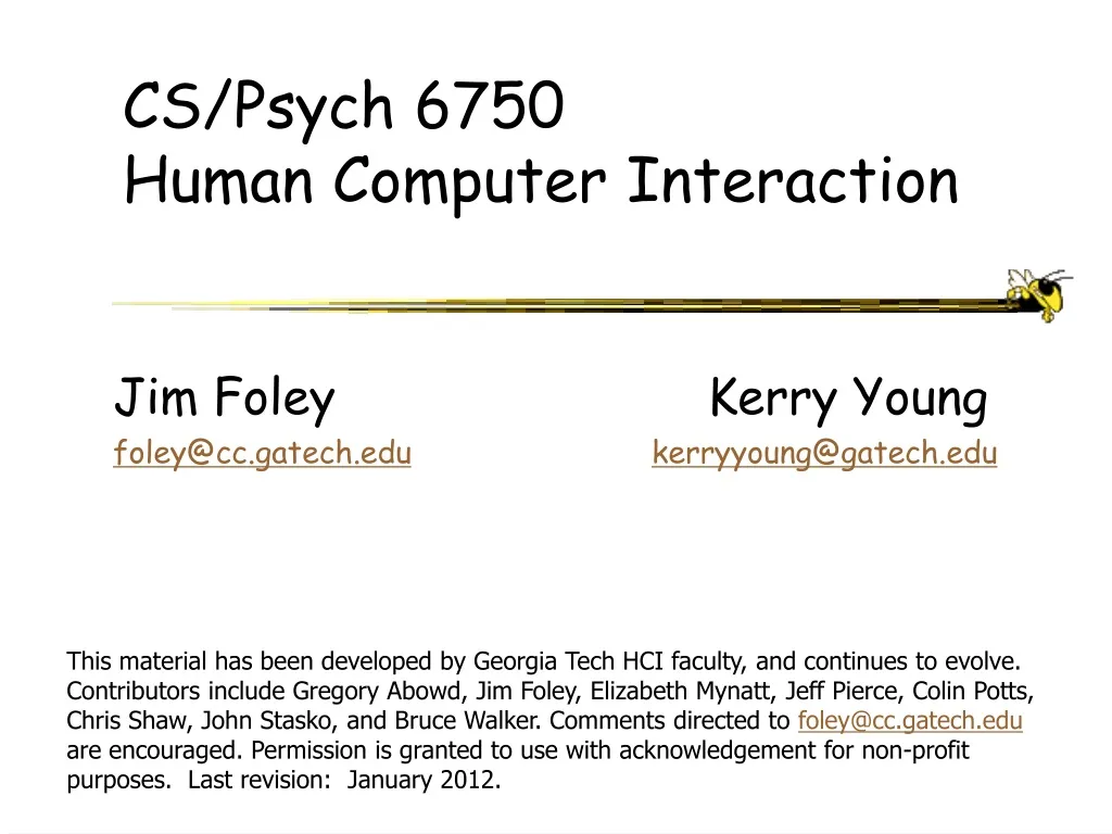 cs psych 6750 human computer interaction