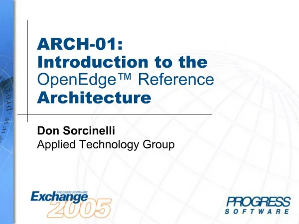 ARCH-01: Introduction to the OpenEdge Reference Architecture