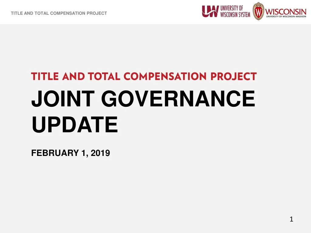joint governance update february 1 2019