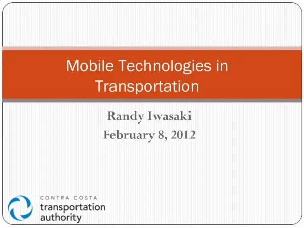 Mobile Technologies in Transportation