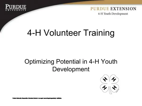 4-H Volunteer Training