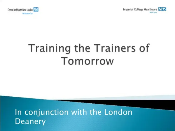 Training the Trainers of Tomorrow