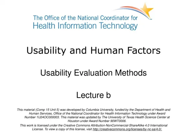 Usability and Human Factors