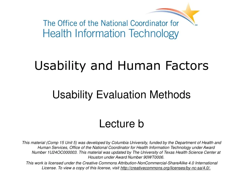 usability and human factors
