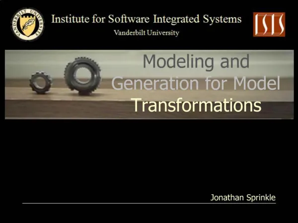 Modeling and Generation for Model Transformations