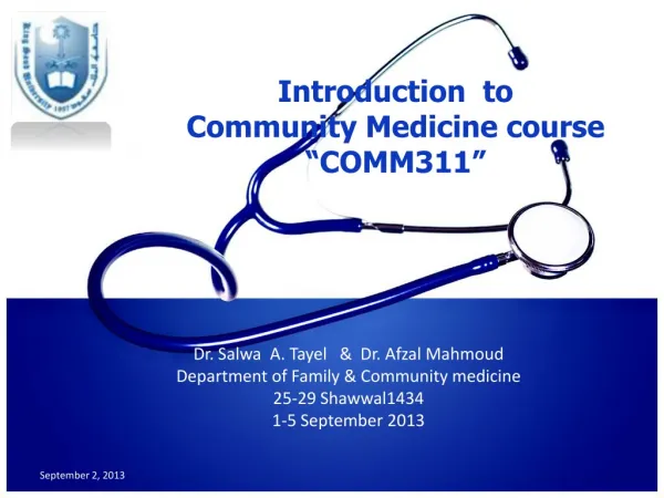 Introduction to Community Medicine course “COMM311”