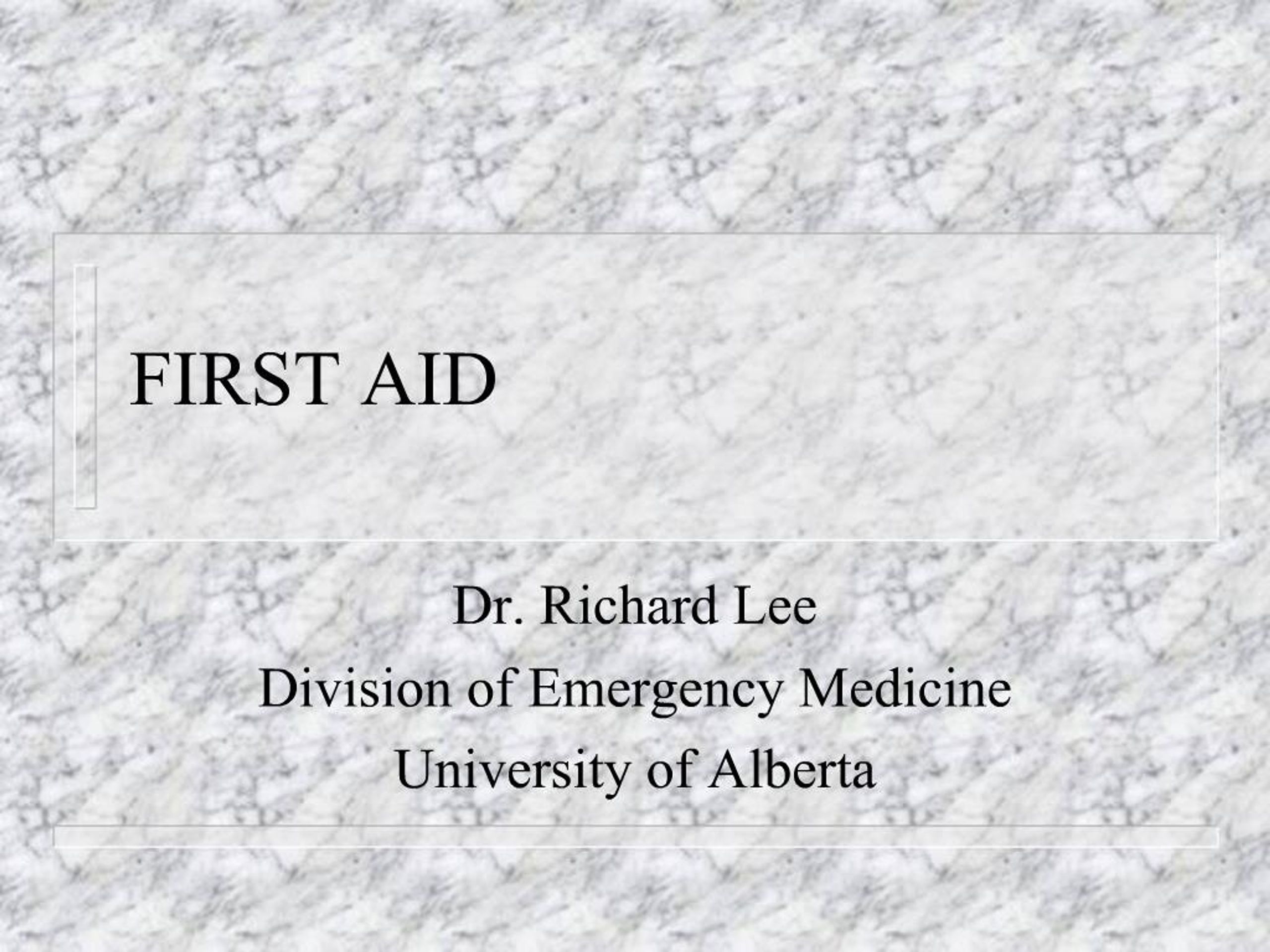 PPT - FIRST AID PowerPoint Presentation, free download - ID:1072715