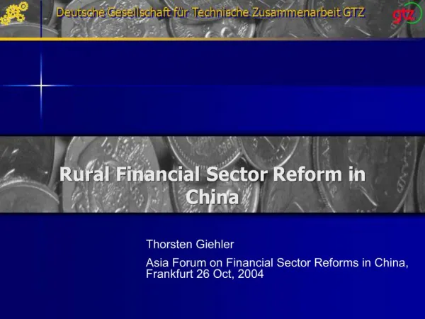 Rural Financial Sector Reform in China
