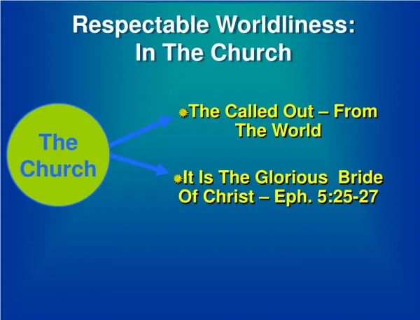 Respectable Worldliness: In The Church