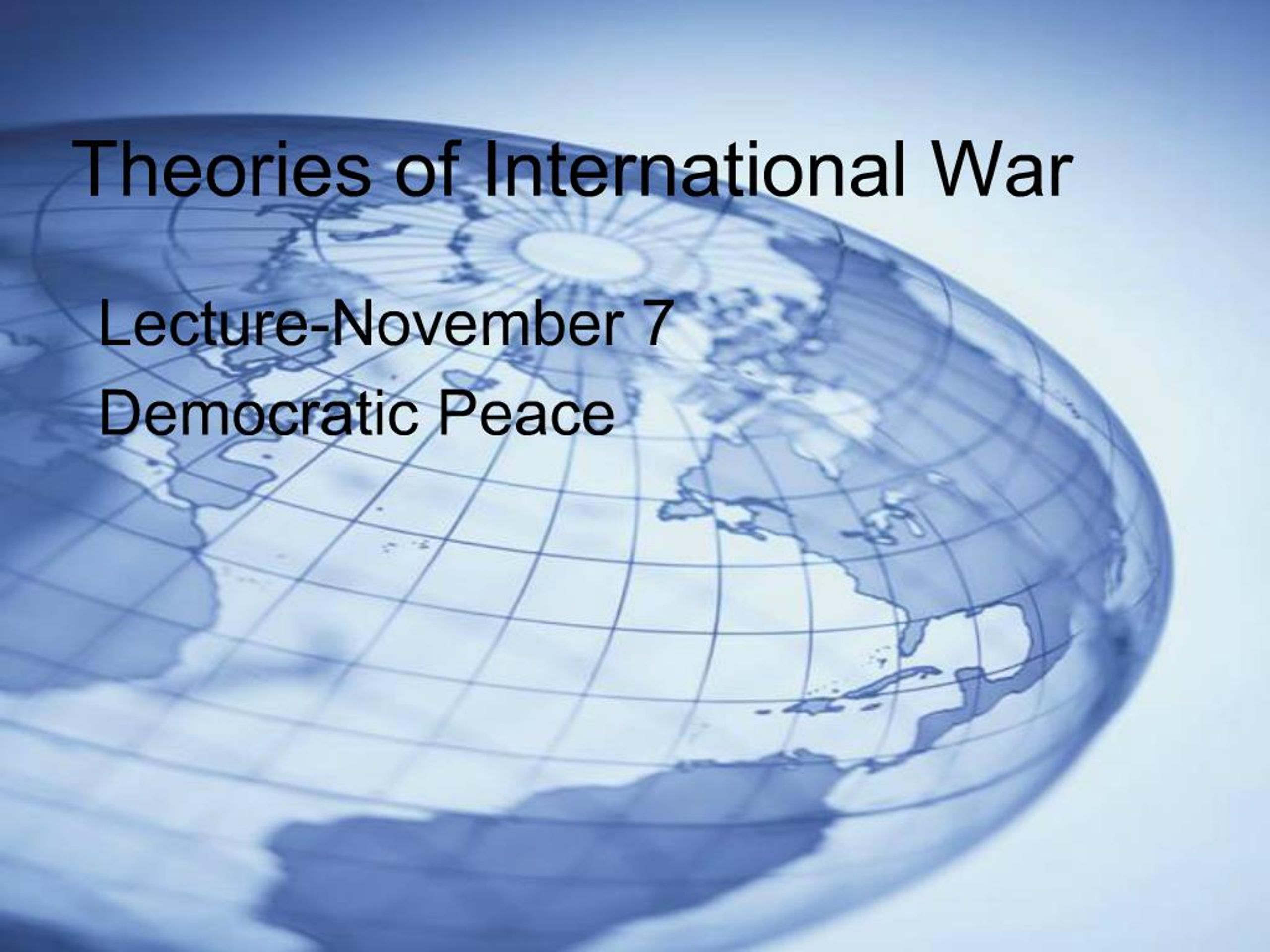 PPT - Theories of International War PowerPoint Presentation, free ...