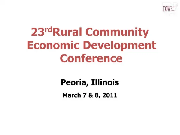 23rd Rural Community Economic Development Conference