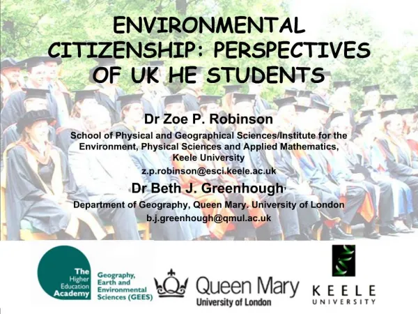 ENVIRONMENTAL CITIZENSHIP: PERSPECTIVES OF UK HE STUDENTS