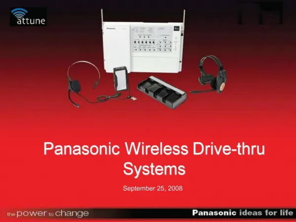 Panasonic Wireless Drive-thru Systems