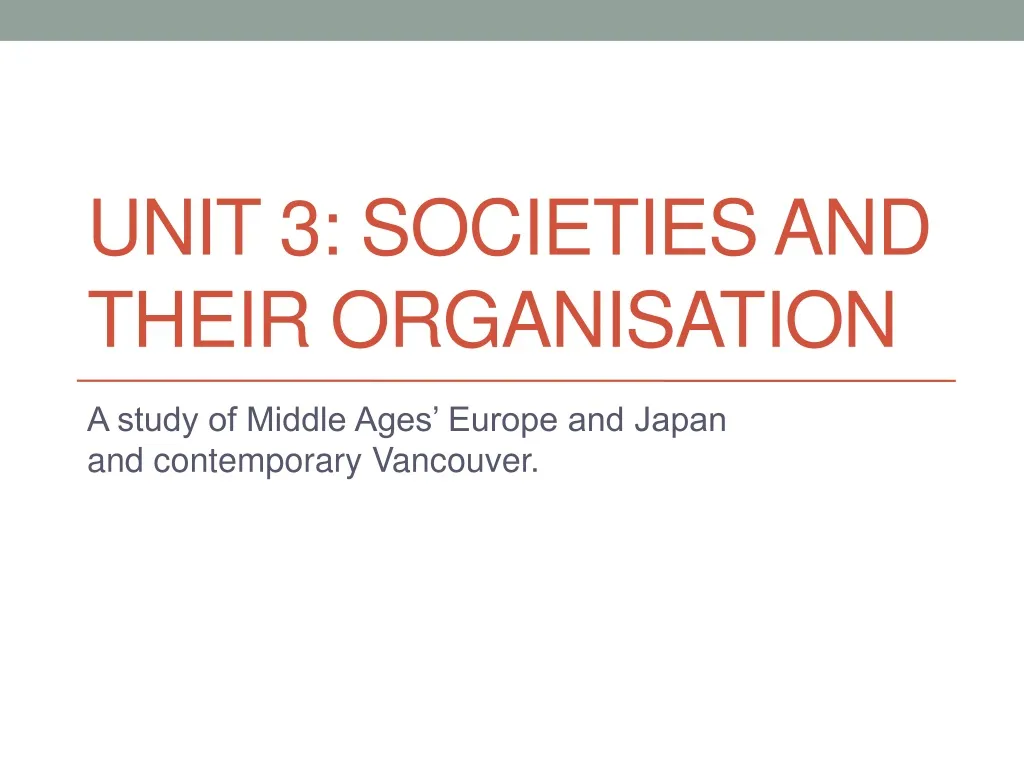 unit 3 societies and their organisation