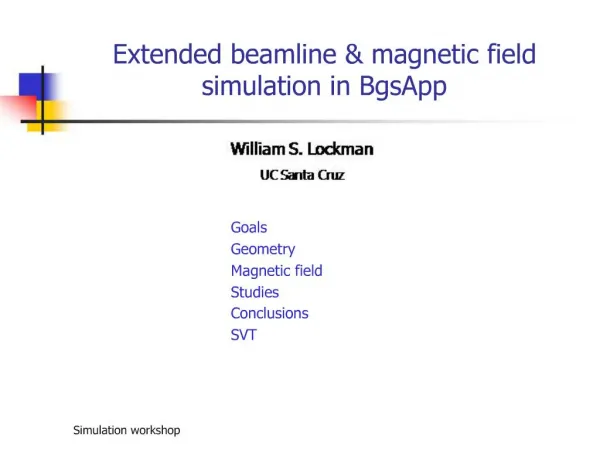 Extended beamline magnetic field simulation in BgsApp