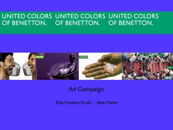 Ad Campaign Rita Hudson-Evalt : Alex Paine