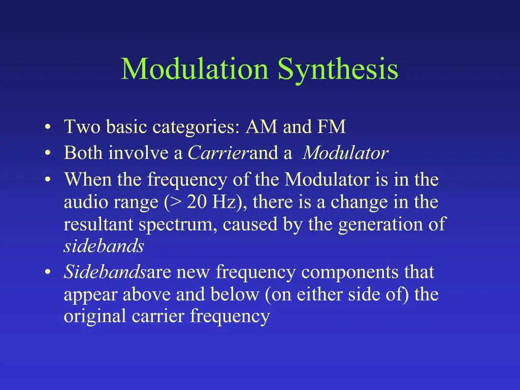 PPT - Modulation Synthesis PowerPoint Presentation, Free Download - ID ...