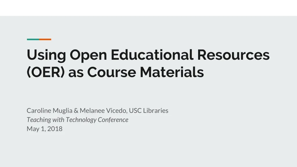 using open educational resources oer as course materials