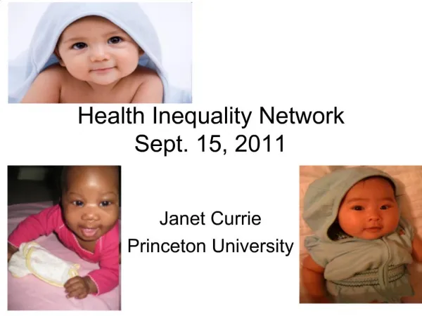 Health Inequality Network Sept. 15, 2011