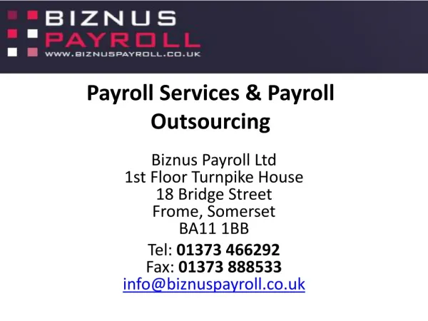 Outsourcing Of Payroll
