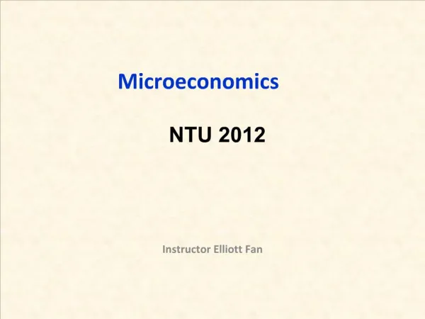 Microeconomics NTU 2012