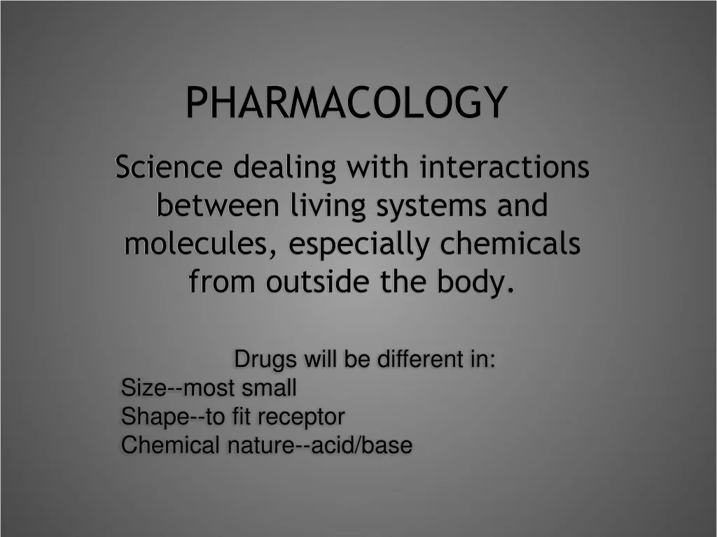 pharmacology