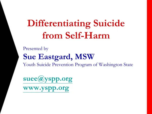 Differentiating Suicide from Self-Harm