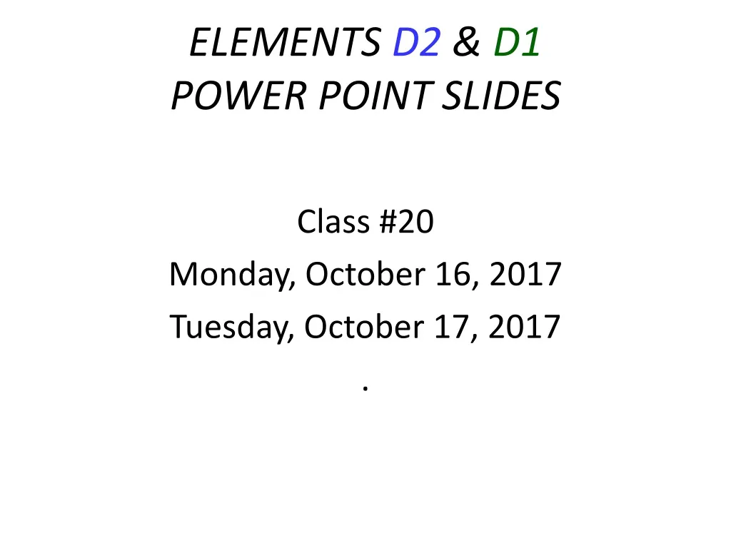 elements d2 d1 power point slides