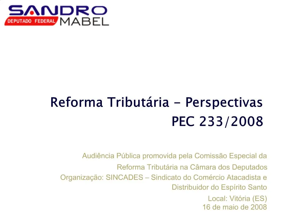 Ppt Reforma Tribut Ria Perspectivas Pec 233 Powerpoint Presentation