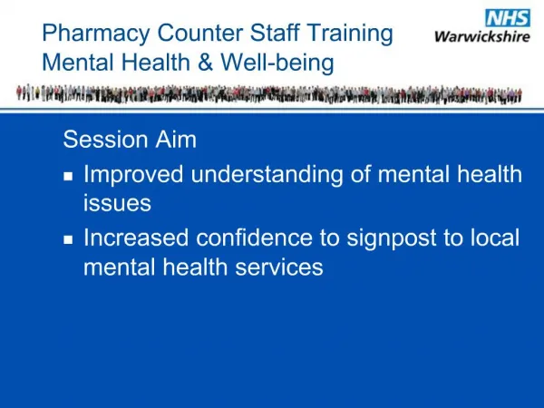 Pharmacy Counter Staff Training Mental Health Well-being