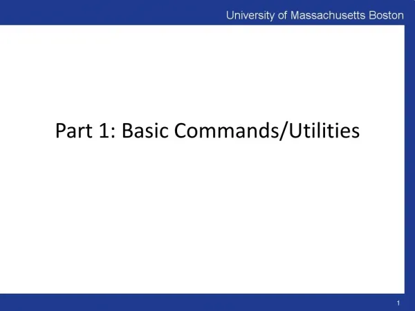 Part 1: Basic Commands/Utilities