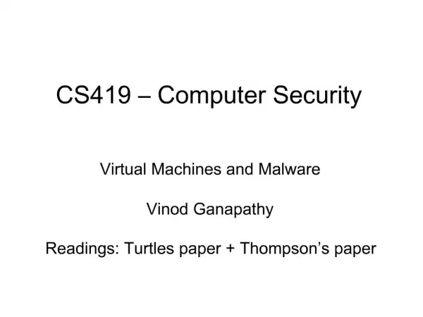 CS419 Computer Security